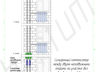 16. Полная схема растановки компенсаторов и опор без самокомпенсации.PNG